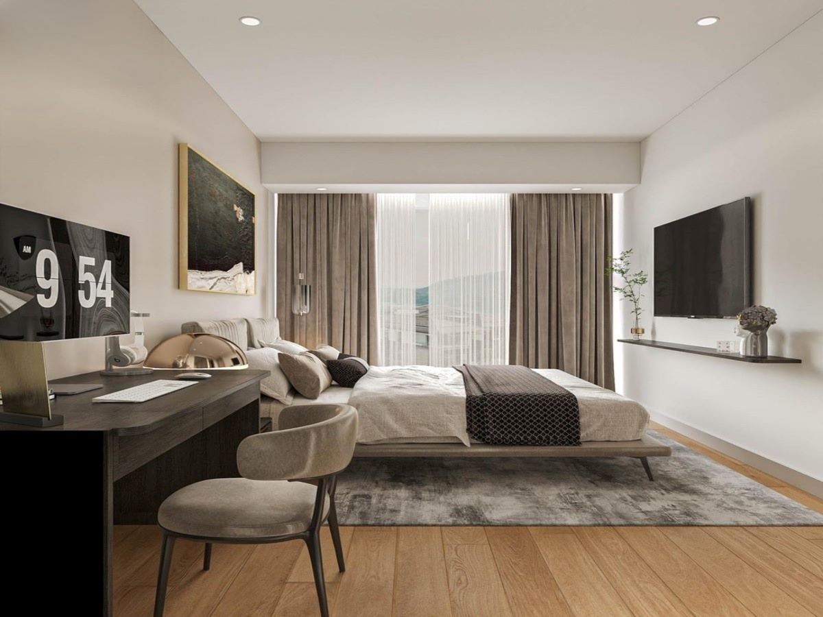 mỗi phòng đều được trang bị giường ngủ cỡ lớn
