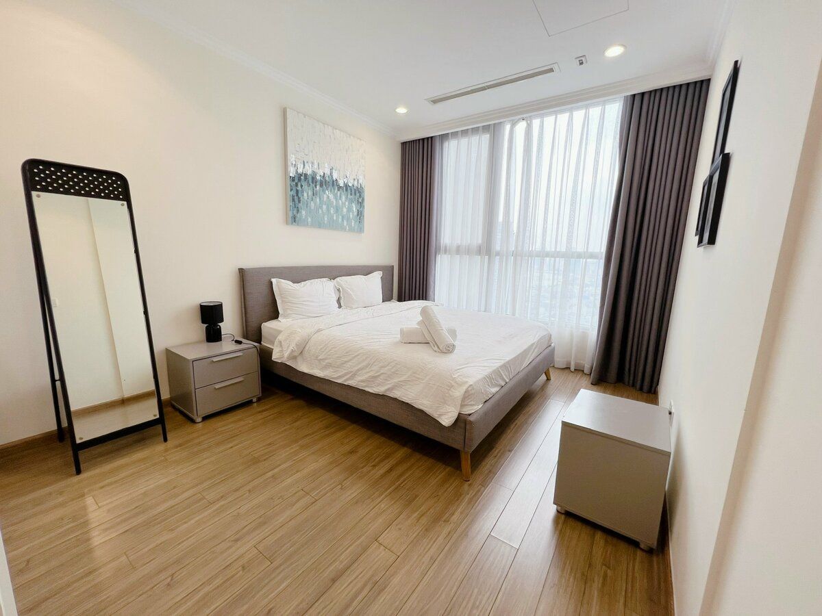 Phòng ngủ được thiết kế đơn giản